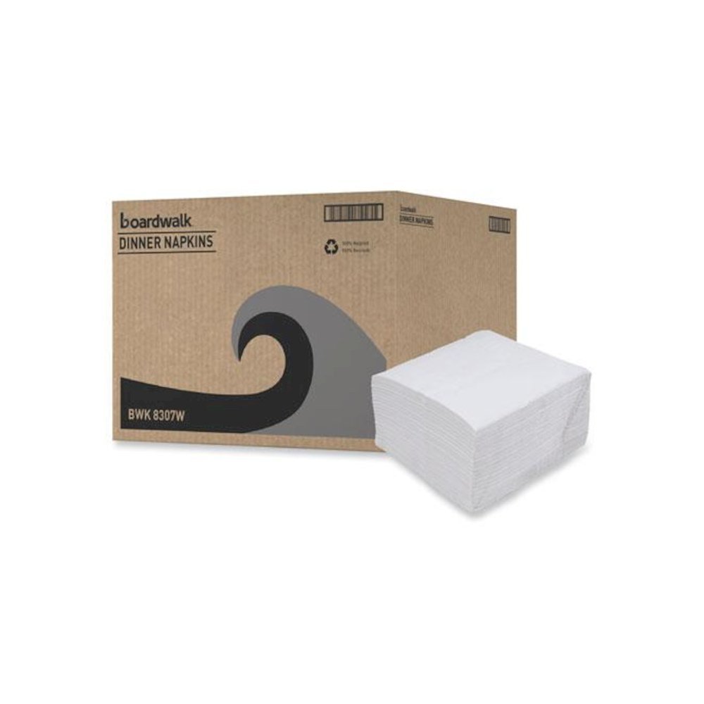 Dinner Napkin, 1-Ply, 17 x 17, White, 250/Pack, 12 Packs/Carton. Picture 8