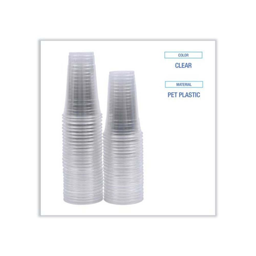 Clear Plastic PET Cups, 24 oz, 50 Cups/Sleeve, 12 Sleeves/Carton. Picture 3