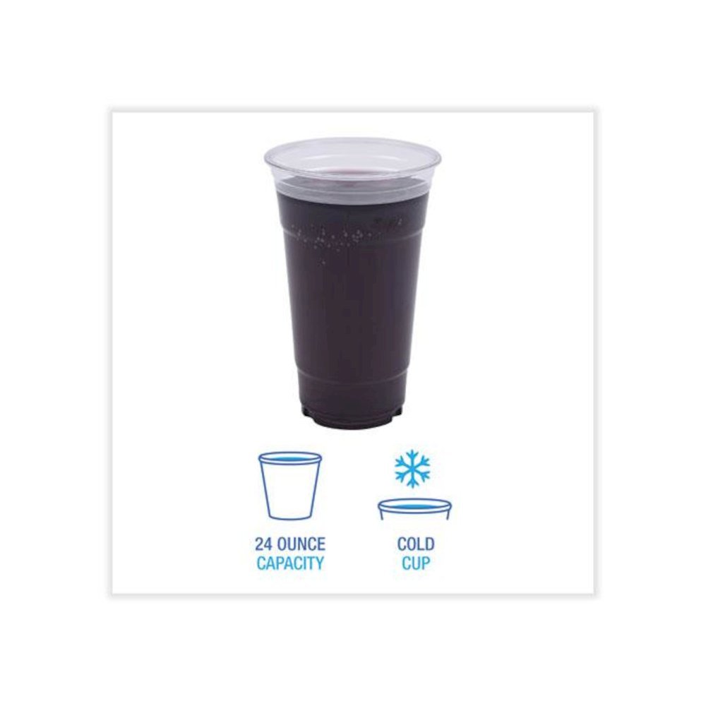 Clear Plastic PET Cups, 24 oz, 50 Cups/Sleeve, 12 Sleeves/Carton. Picture 4