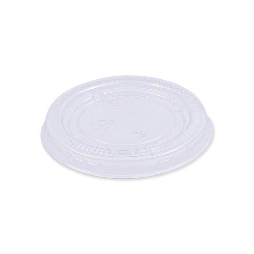 Souffle/Portion Cup Lids, Fits 1.5 oz and 2 oz Portion Cups, Plastic, Clear, 2,500/Carton. Picture 1