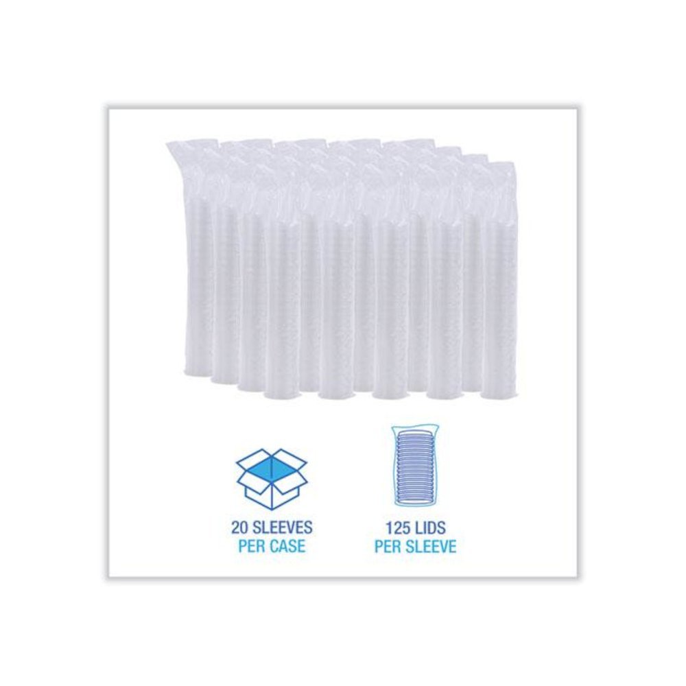 Souffle/Portion Cup Lids, Fits 1.5 oz and 2 oz Portion Cups, Plastic, Clear, 2,500/Carton. Picture 2