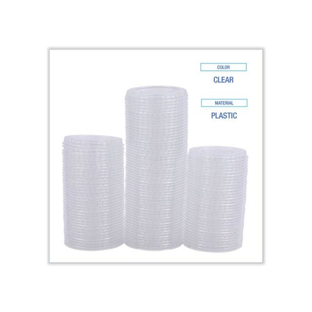 Souffle/Portion Cup Lids, Fits 1.5 oz and 2 oz Portion Cups, Plastic, Clear, 2,500/Carton. Picture 3