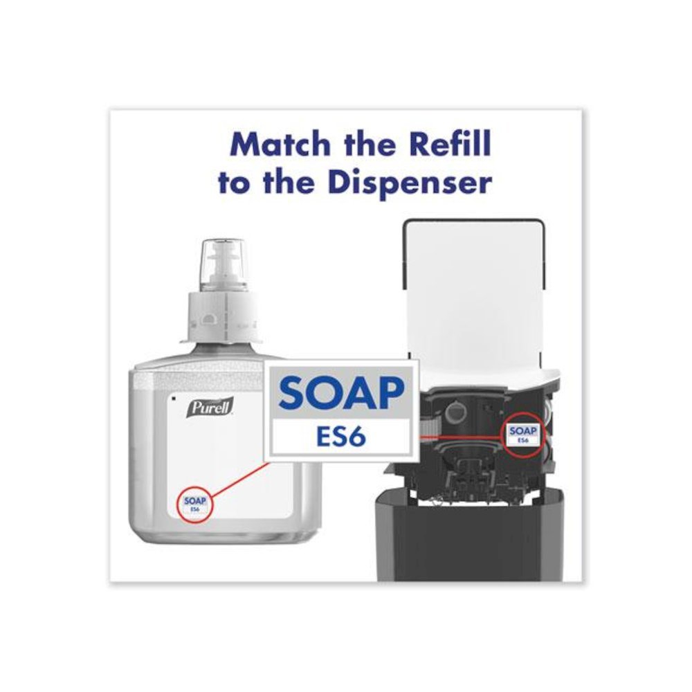 HEALTHY SOAP Gentle and Free Foam Refill, For ES6 Dispensers, Fragrance-Free, 1,200 mL, 2/Carton. Picture 6