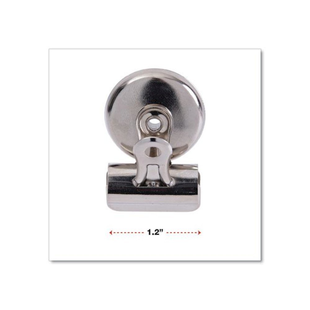 Bulldog Magnetic Clips, Small, Nickel, 18/Pack. Picture 2