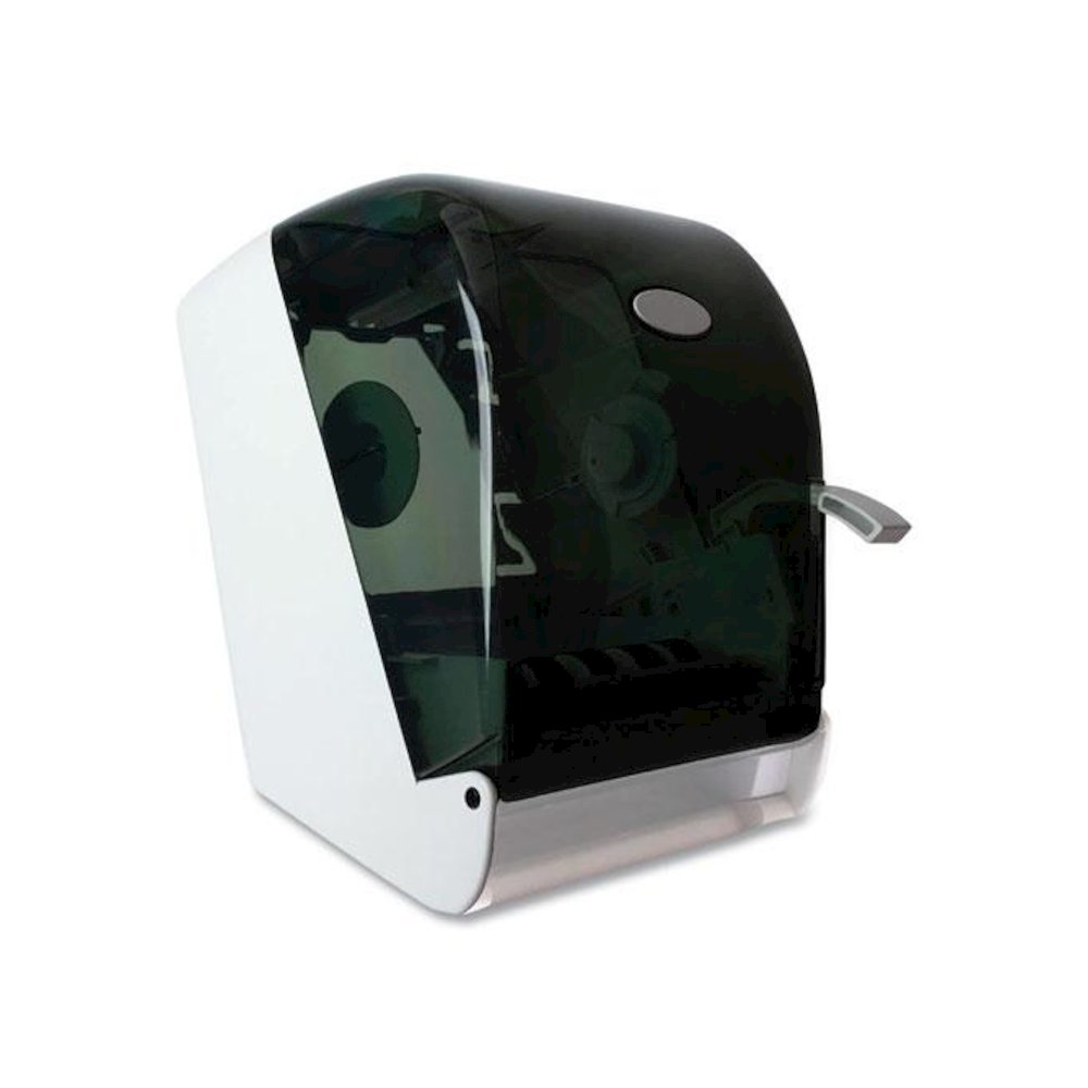 Lever Action Roll Towel Dispenser, 11.25 x 9.5 x 14.38, Transparent. Picture 1
