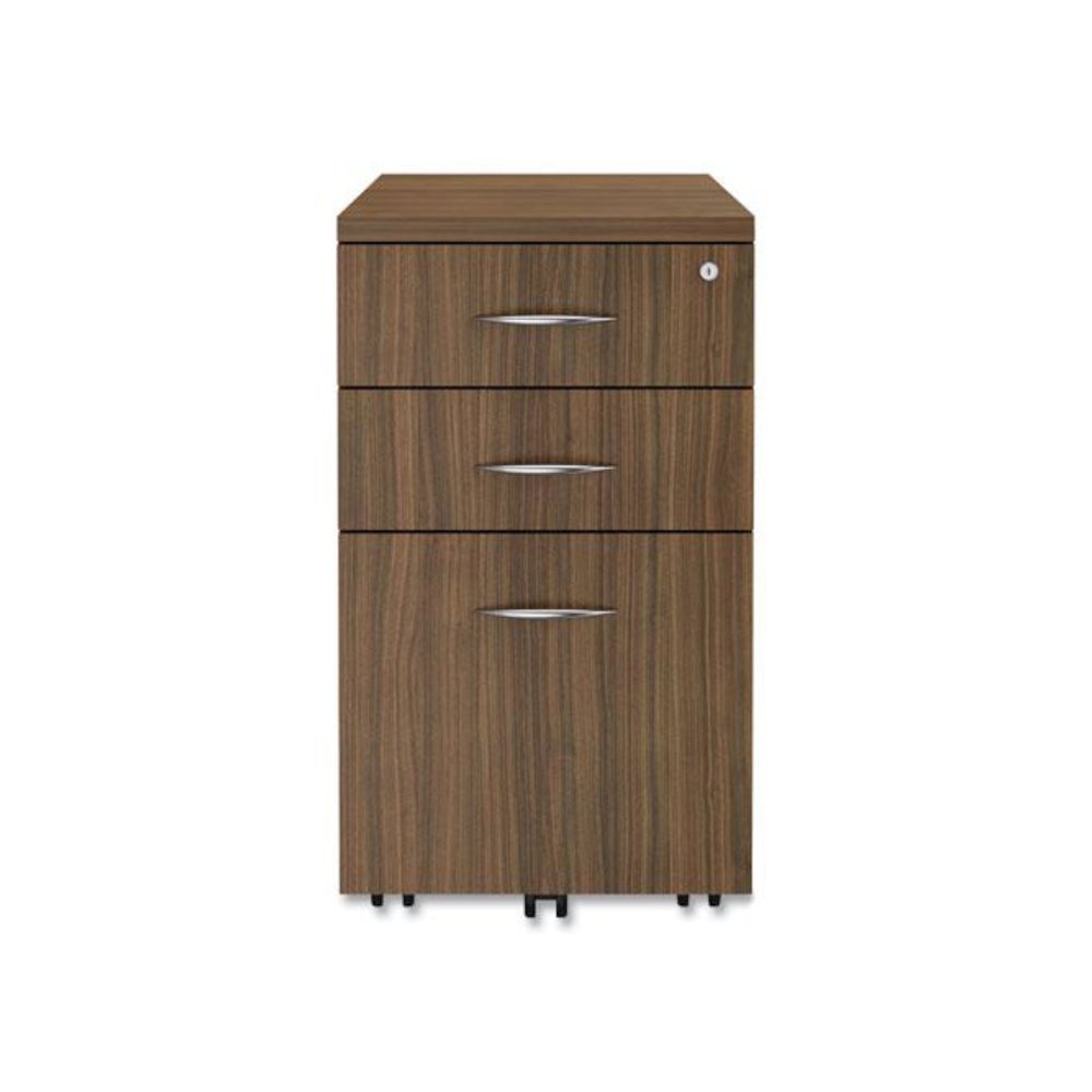 Alera Valencia Series Mobile Pedestal File, Left/Right, 3-Drawer: Box/Box/File, Legal/Letter, Walnut, 15.88 x 20.5 x 28.38. Picture 6