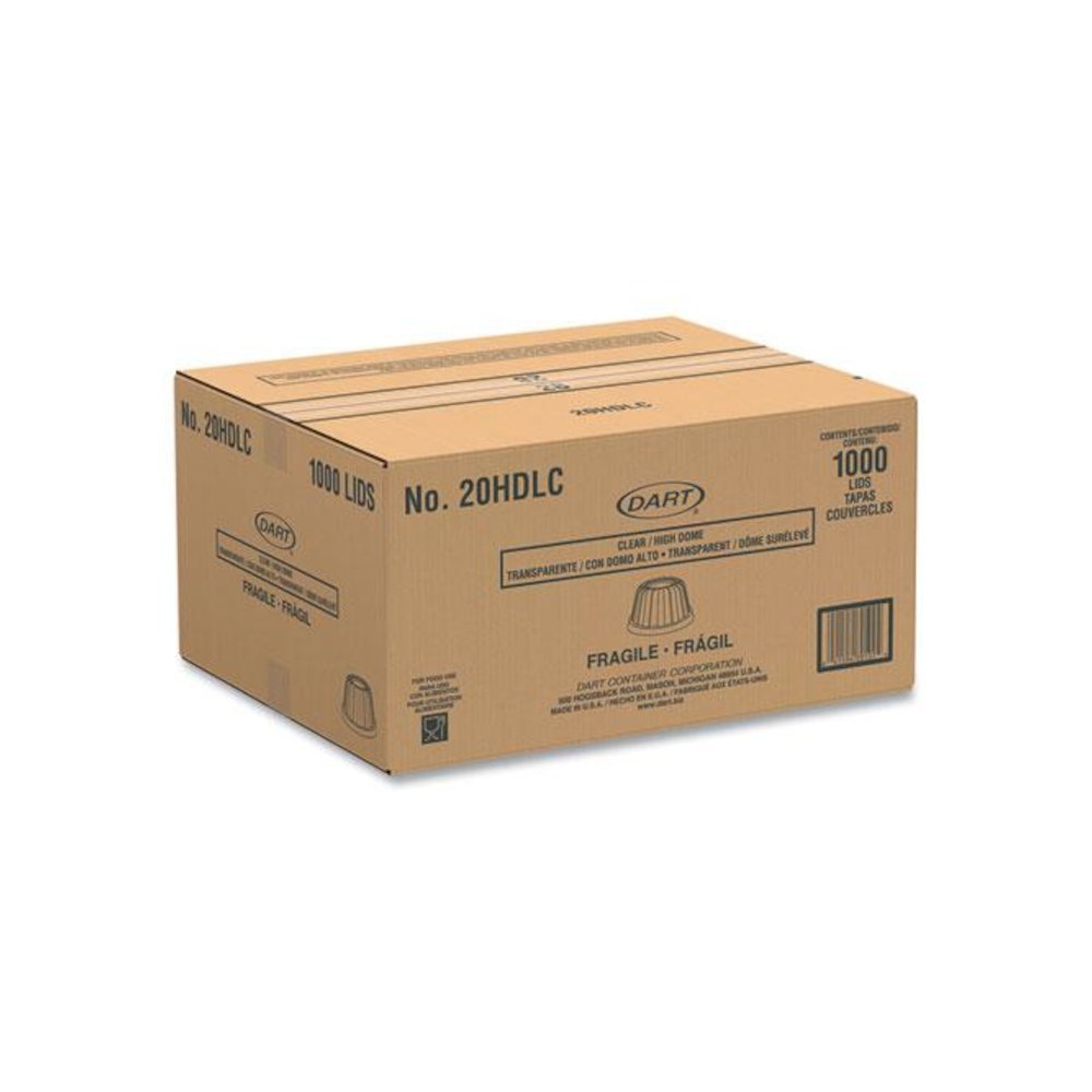 Dome-Top Sundae/Cold Cup Lids, High Dome, Fits 5 oz to 32 oz Cold Cups, Plastic, Clear, 50/Pack, 20 Packs/Carton. Picture 2