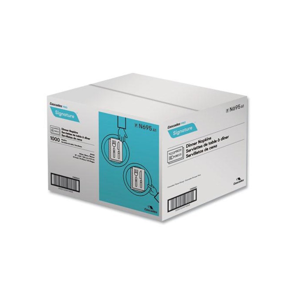 Signature Airlaid Dinner Napkins/Guest Hand Towels, 1-Ply, 15 x 16.5, White, 1,000/Carton. Picture 2