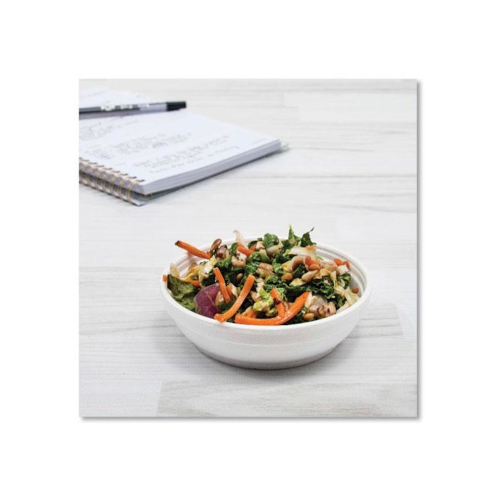 Insulated Foam Bowls, 6 oz, White, 50/Pack, 20 Packs/Carton. Picture 4