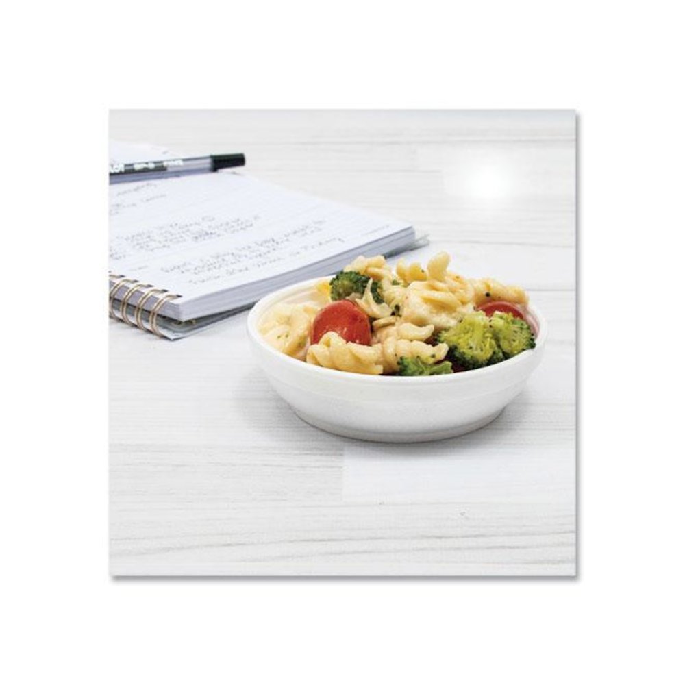 Insulated Foam Bowls, 6 oz, White, 50/Pack, 20 Packs/Carton. Picture 5