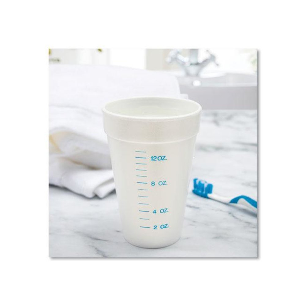 Graduated Foam Medical Cups, 16 oz, White, 25/Pack, 40 Packs/Carton. Picture 5