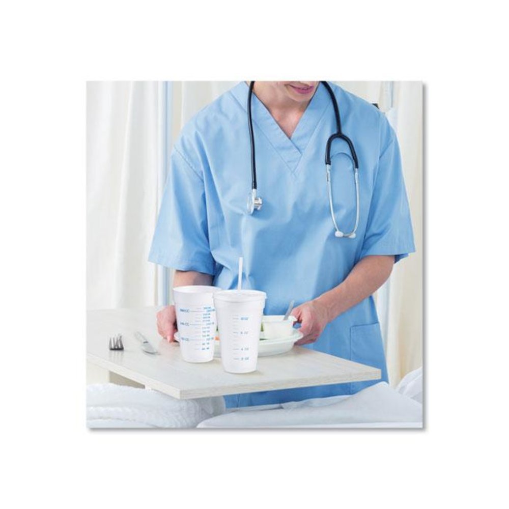 Graduated Foam Medical Cups, 16 oz, White, 25/Pack, 40 Packs/Carton. Picture 7