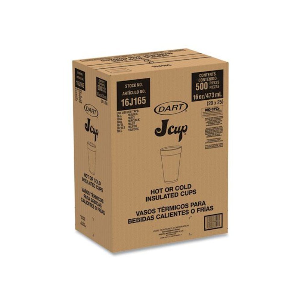 Foam Drink Cups, 16 oz, White, 20/Bag, 25 Bags/Carton. Picture 2
