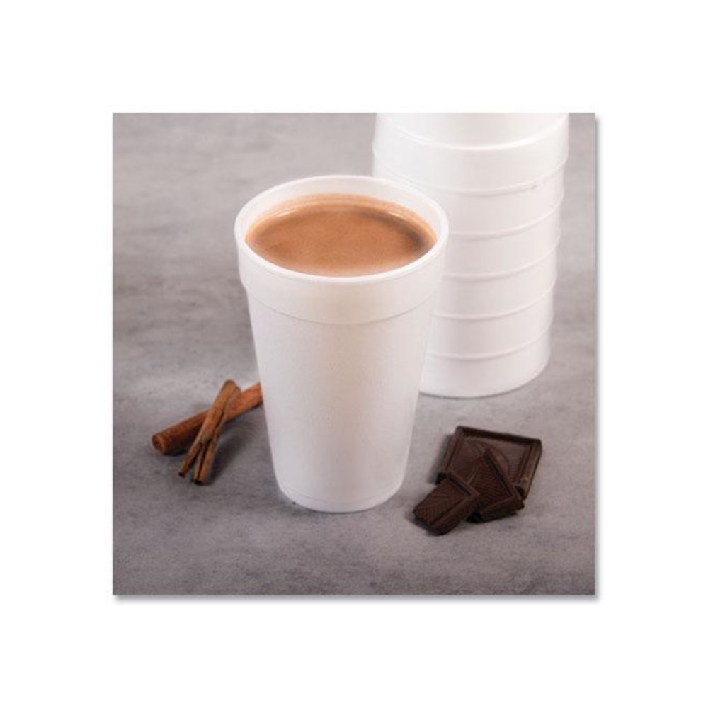 Foam Drink Cups, 16 oz, White, 20/Bag, 25 Bags/Carton. Picture 3