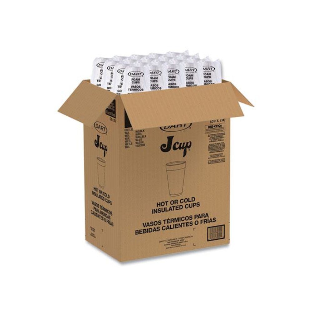 Foam Drink Cups, 16 oz, White, 20/Bag, 25 Bags/Carton. Picture 6