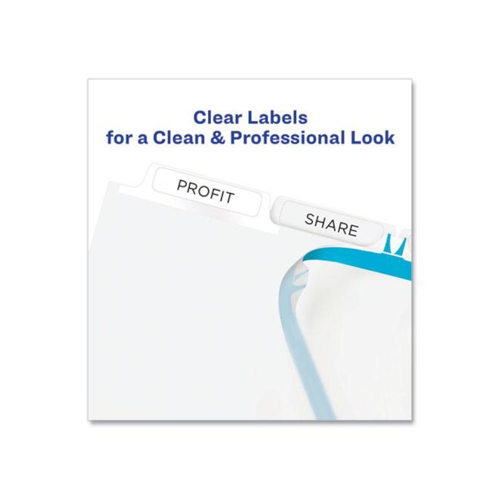Print and Apply Index Maker Clear Label Dividers, Extra Wide Tab, 5-Tab, White Tabs, 11.25 x 9.25, White, 1 Set. Picture 2