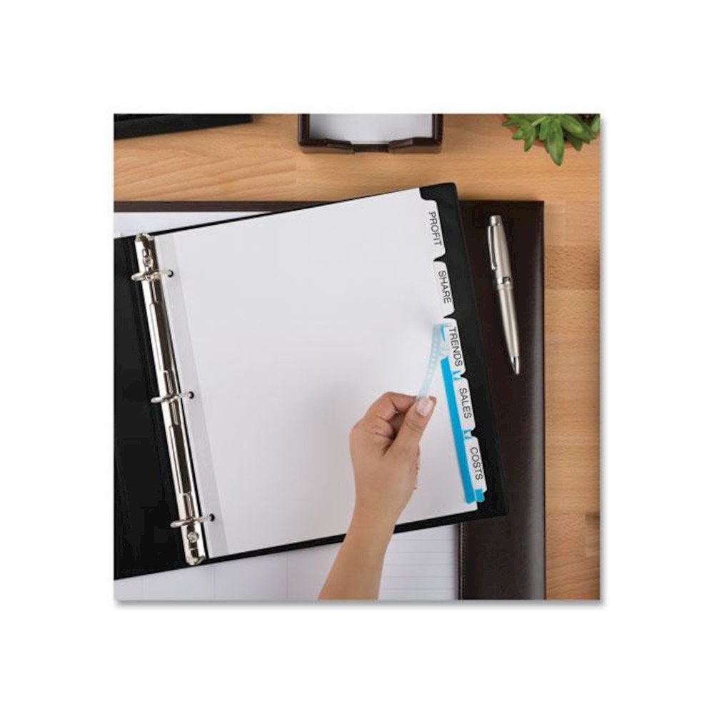 Print and Apply Index Maker Clear Label Dividers, Extra Wide Tab, 5-Tab, White Tabs, 11.25 x 9.25, White, 1 Set. Picture 3