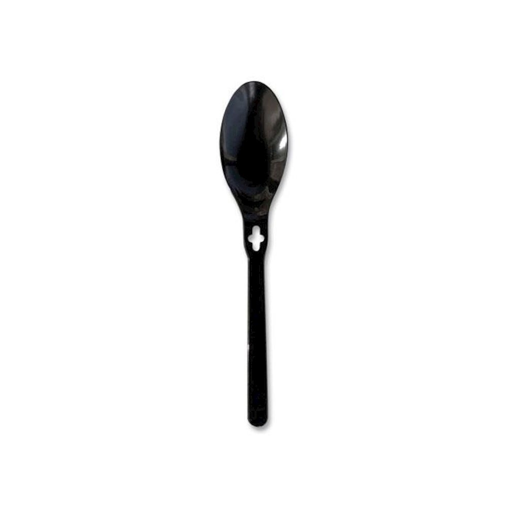 Spoon WeGo Polystyrene, Spoon, Plastic, Black, 1,000/Carton. Picture 1