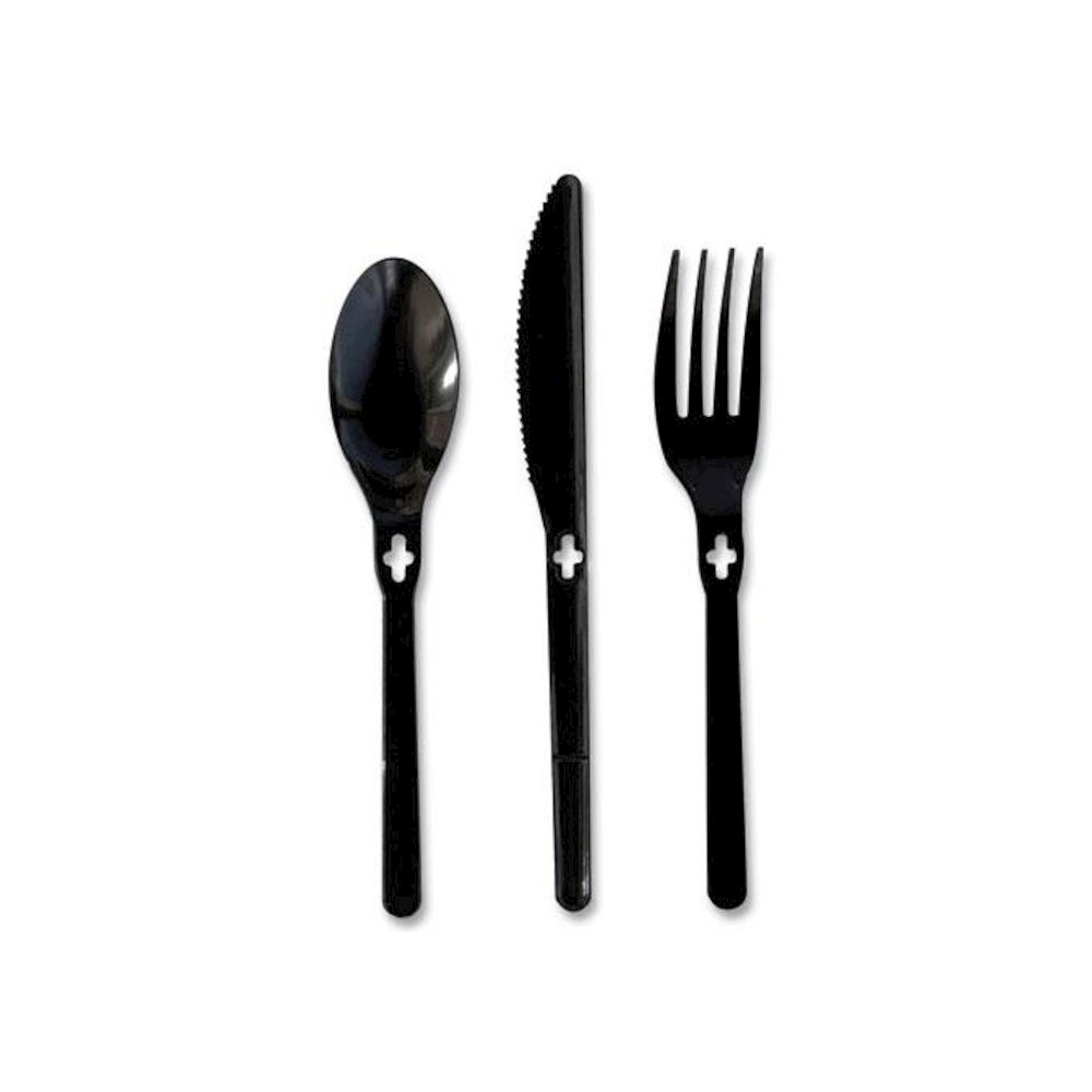 Fork WeGo Polystyrene, Fork, Plastic, Black, 1,000/Carton. Picture 2