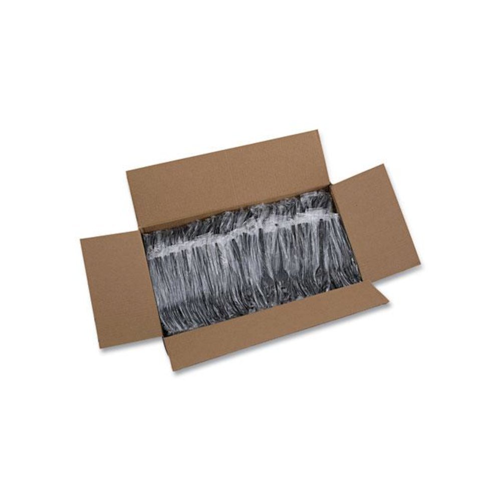 Heavyweight Wrapped Polypropylene Cutlery, Fork, Plastic, Black, 1,000/Carton. Picture 8