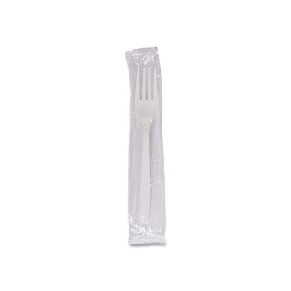 Heavyweight Wrapped Polypropylene Cutlery, Fork, Plastic, White, 1,000/Carton. Picture 6