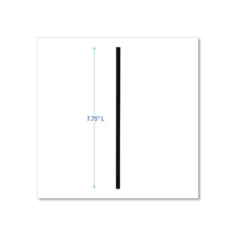 Wrapped Jumbo Straws, 7.75", Polypropylene, Black, 250/Pack, 50 Packs/Carton. Picture 8