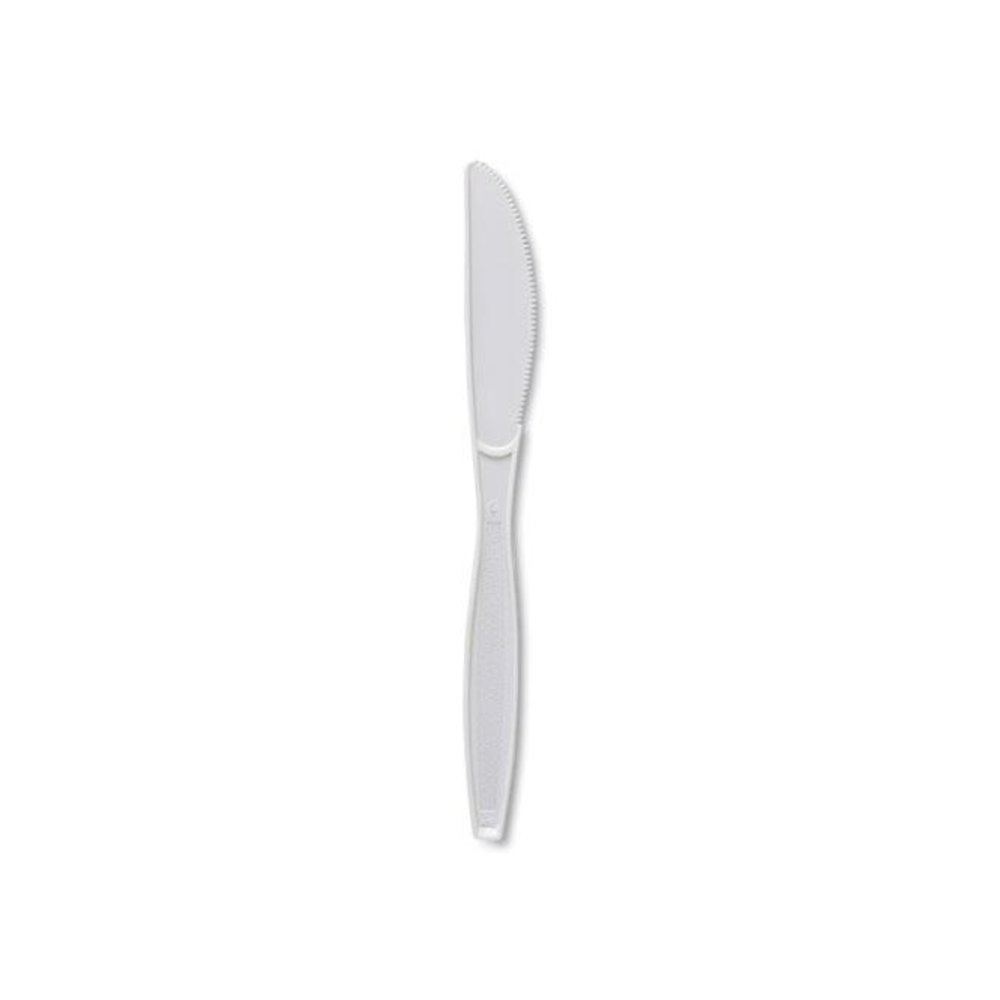 Heavyweight Polypropylene Cutlery, Knife, Plastic, White, 1,000/Carton. Picture 1