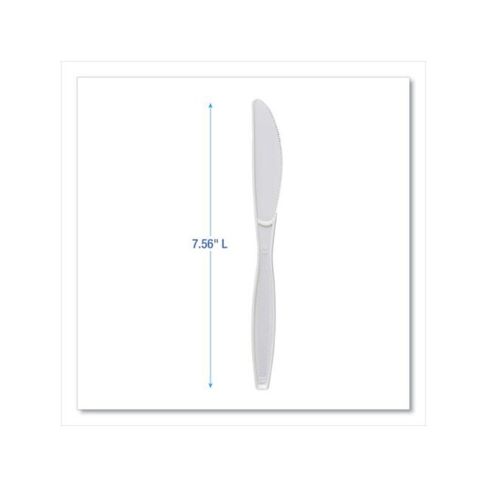 Heavyweight Polypropylene Cutlery, Knife, Plastic, White, 1,000/Carton. Picture 3