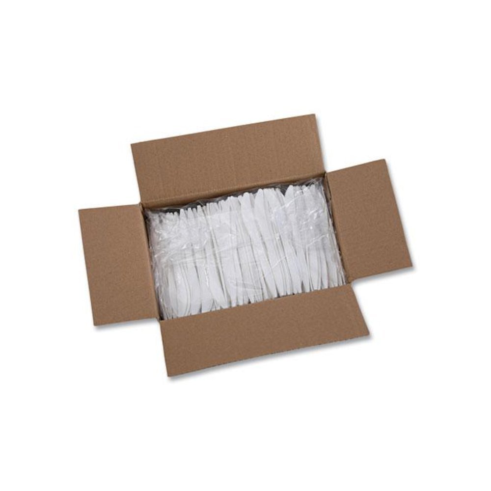Heavyweight Polypropylene Cutlery, Knife, Plastic, White, 1,000/Carton. Picture 6