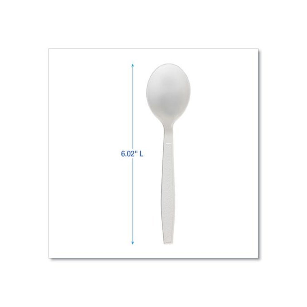 Heavyweight Polypropylene Cutlery, Soup Spoon, Plastic, White, 1,000/Carton. Picture 3