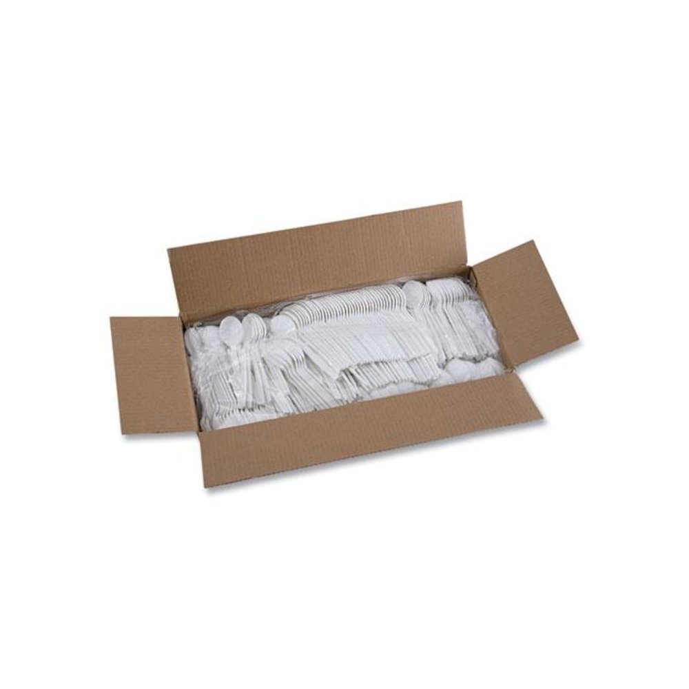 Heavyweight Polypropylene Cutlery, Soup Spoon, Plastic, White, 1,000/Carton. Picture 6