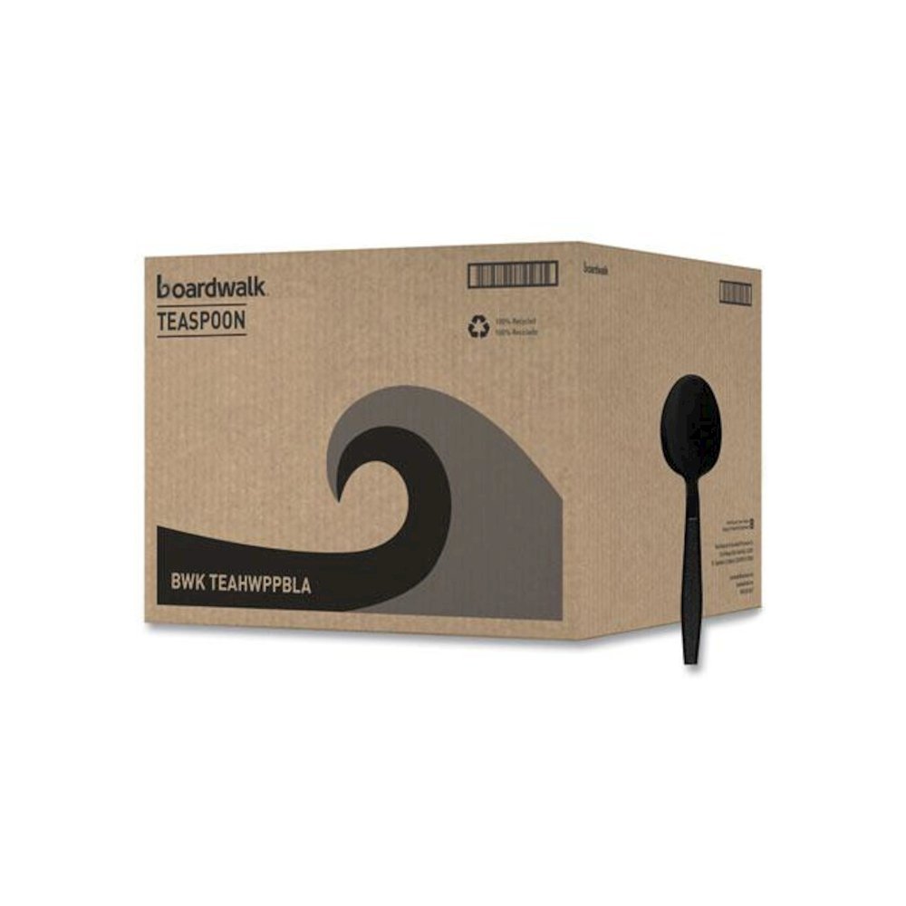 Heavyweight Polypropylene Cutlery, Spoon, Plastic, Black, 1,000/Carton. Picture 2