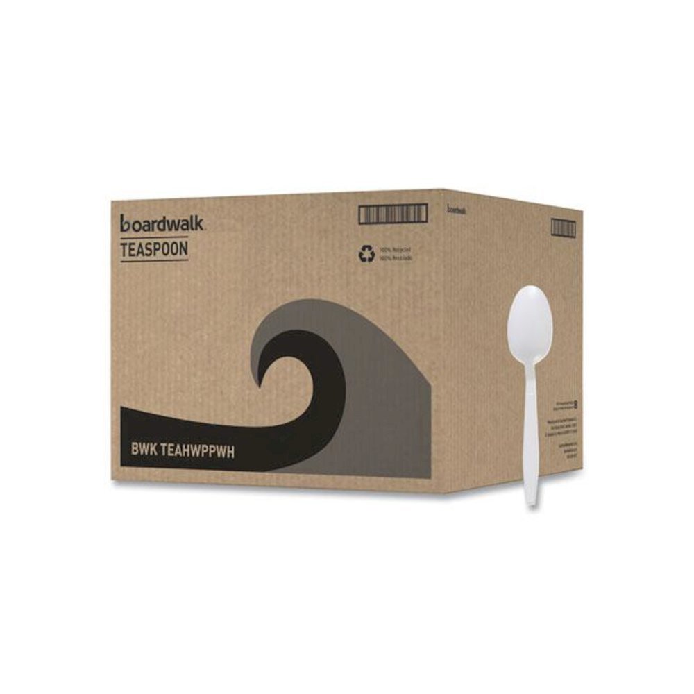 Heavyweight Polypropylene Cutlery, Spoon, Plastic, White, 1,000/Carton. Picture 2