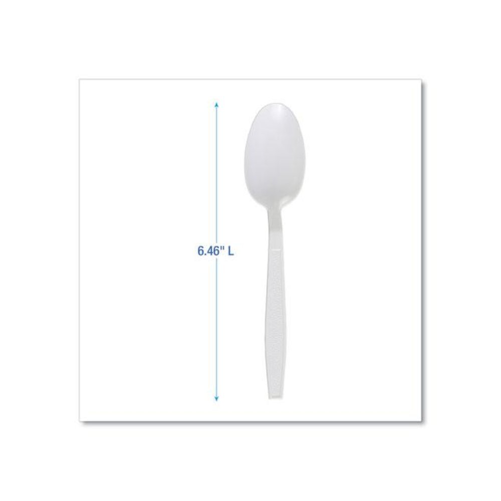 Heavyweight Polypropylene Cutlery, Spoon, Plastic, White, 1,000/Carton. Picture 3
