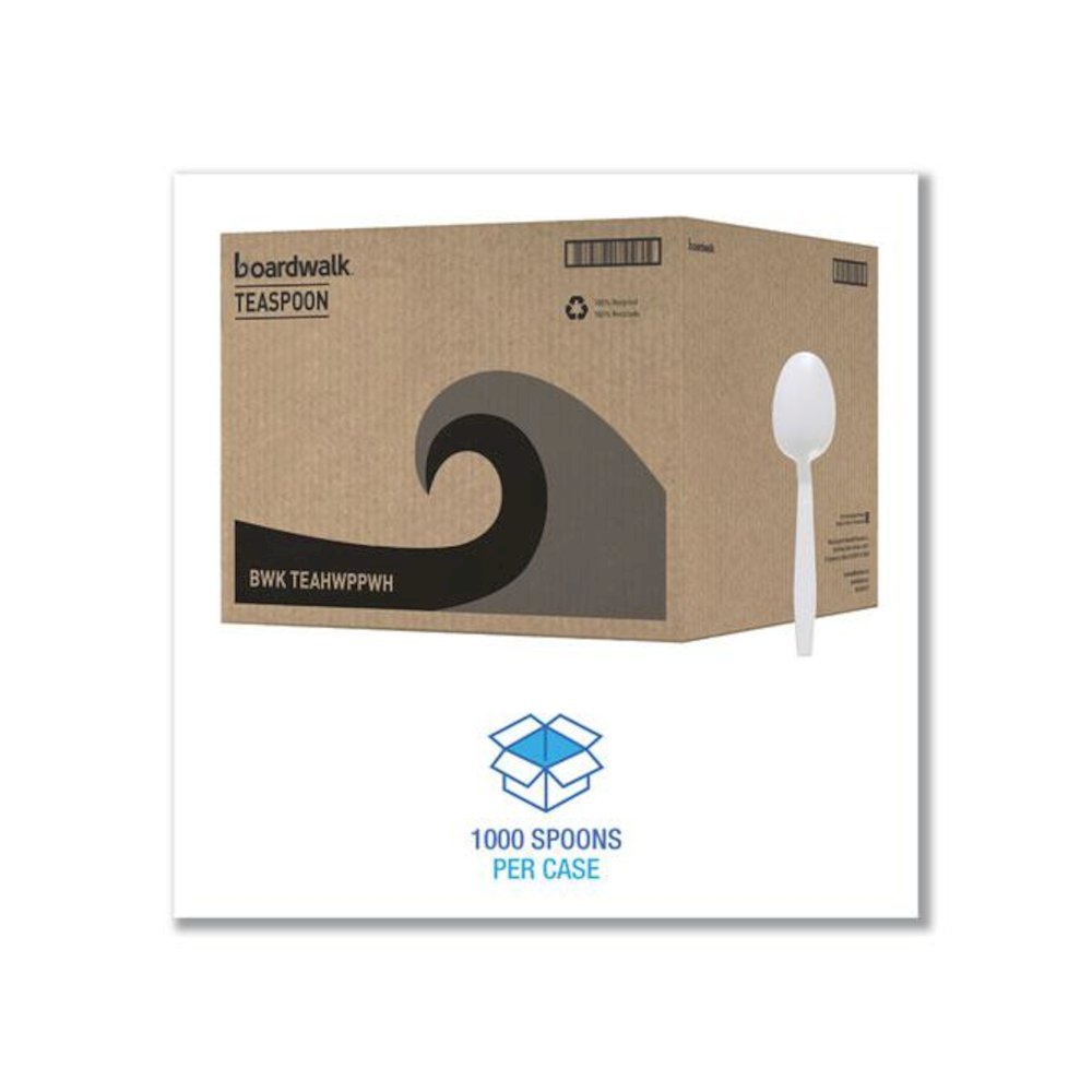Heavyweight Polypropylene Cutlery, Spoon, Plastic, White, 1,000/Carton. Picture 5