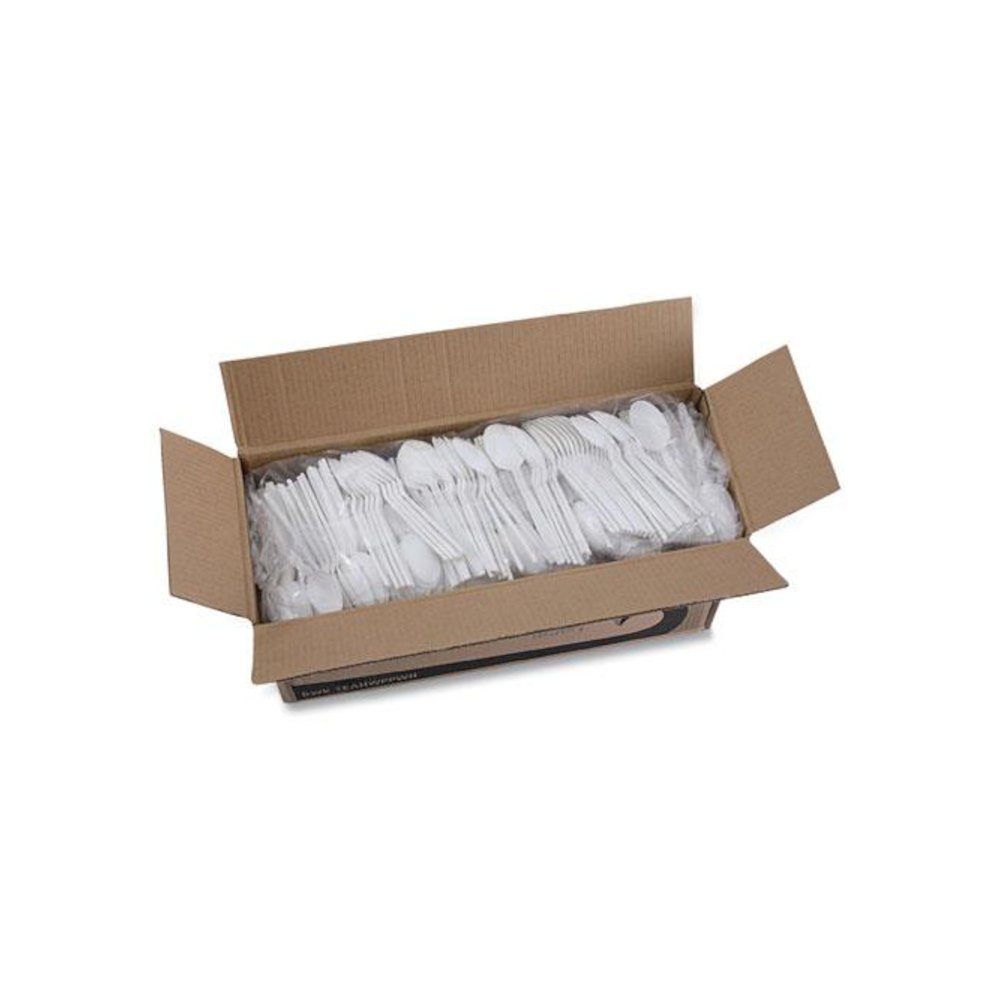 Heavyweight Polypropylene Cutlery, Spoon, Plastic, White, 1,000/Carton. Picture 6