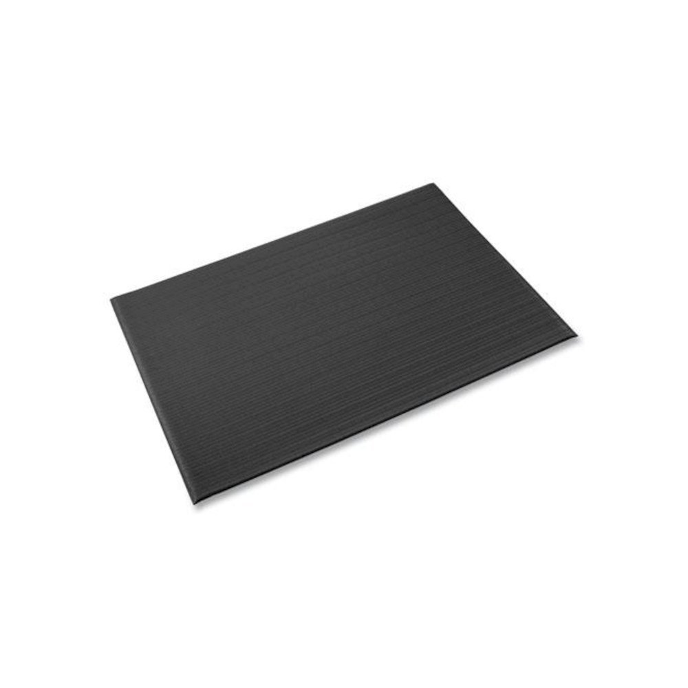 Ribbed Vinyl Anti-Fatigue Mat, Rectangular, Black Ribbed Surface, 36" x 12 ft. Picture 1