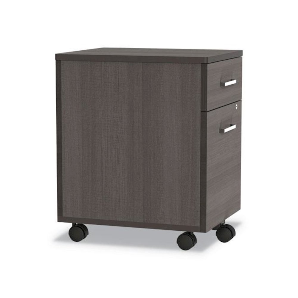 Trento Line Mobile Pedestal File, Left or Right, 2-Drawers: Box/File, Legal/Letter, Mocha, 16.5" x 19.75" x 23.63". Picture 6