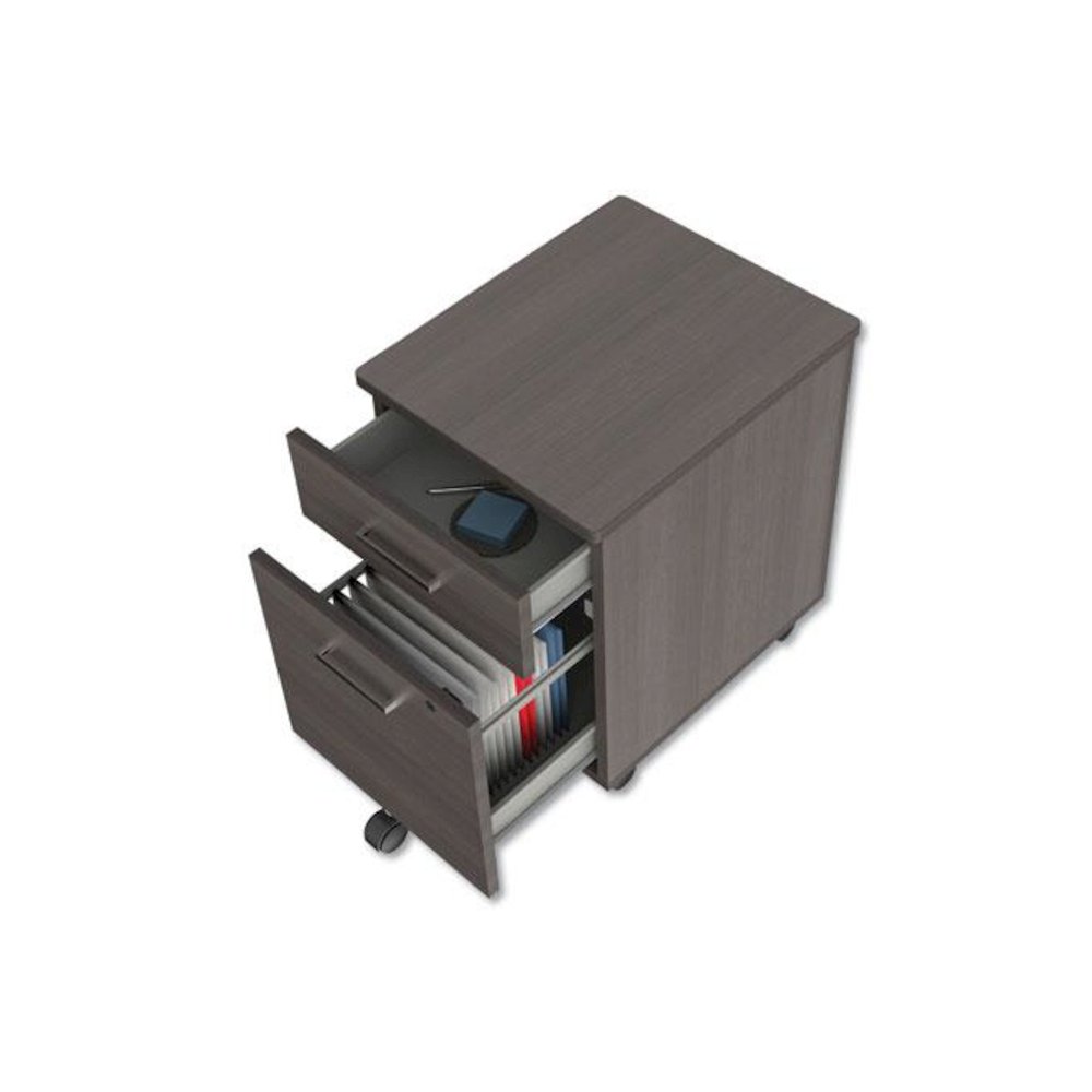 Trento Line Mobile Pedestal File, Left or Right, 2-Drawers: Box/File, Legal/Letter, Mocha, 16.5" x 19.75" x 23.63". Picture 2