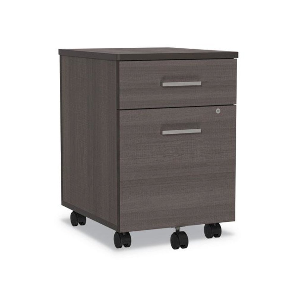 Trento Line Mobile Pedestal File, Left or Right, 2-Drawers: Box/File, Legal/Letter, Mocha, 16.5" x 19.75" x 23.63". Picture 4