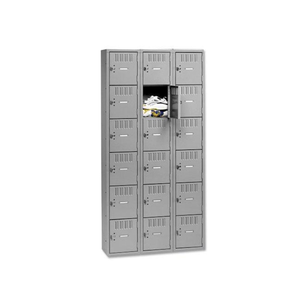 Box Compartments, Triple Stack, 36w x 18d x 72h, Medium Gray. Picture 1