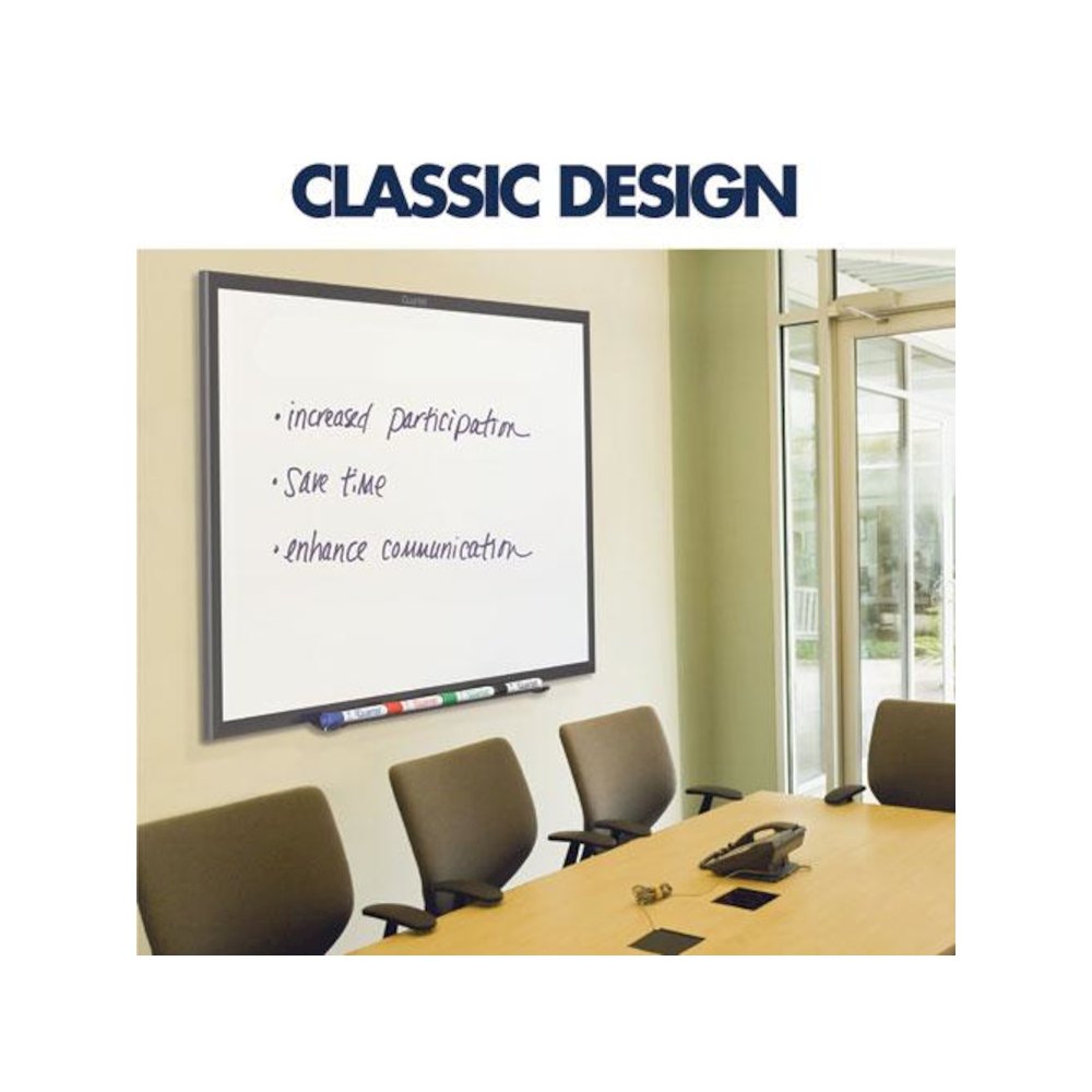 Classic Series Total Erase Dry Erase Boards, 96" x 48", White Surface, Black Aluminum Frame. Picture 4