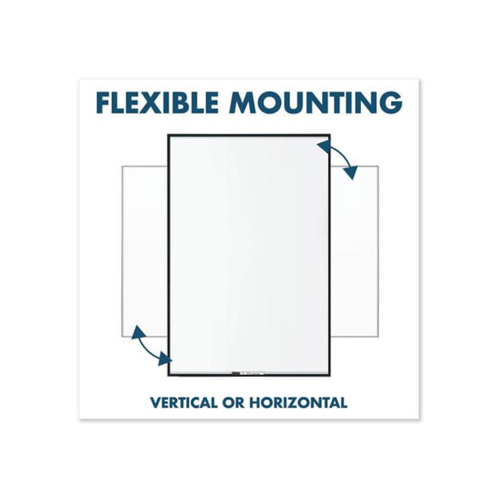 Fusion Nano-Clean Magnetic Whiteboard, 48" x 36", White Surface, Black Aluminum Frame. Picture 6