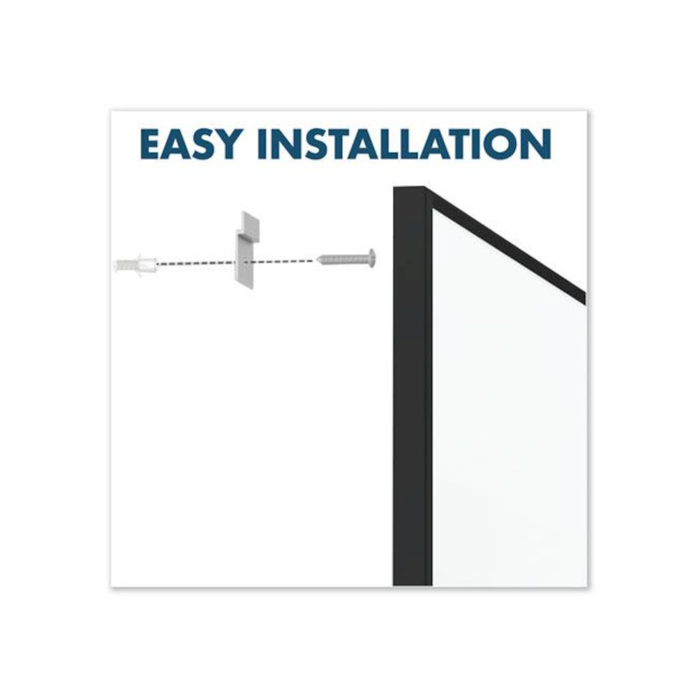Fusion Nano-Clean Magnetic Whiteboard, 48" x 36", White Surface, Black Aluminum Frame. Picture 7