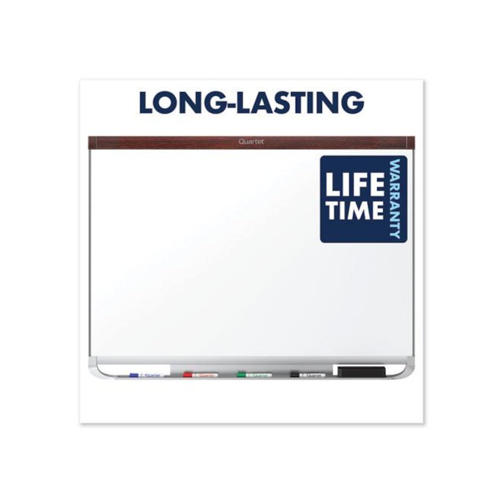 Prestige 2 DuraMax Magnetic Porcelain, 48" x 36", White Surface, Mahogany Finished Fiberboard/Plastic Frame. Picture 7
