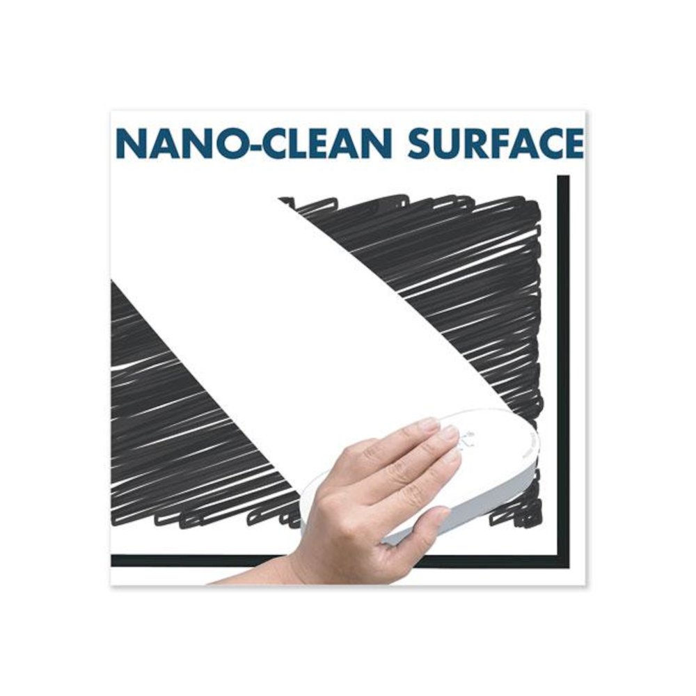 Fusion Nano-Clean Magnetic Whiteboard, 48" x 36", White Surface, Black Aluminum Frame. Picture 5