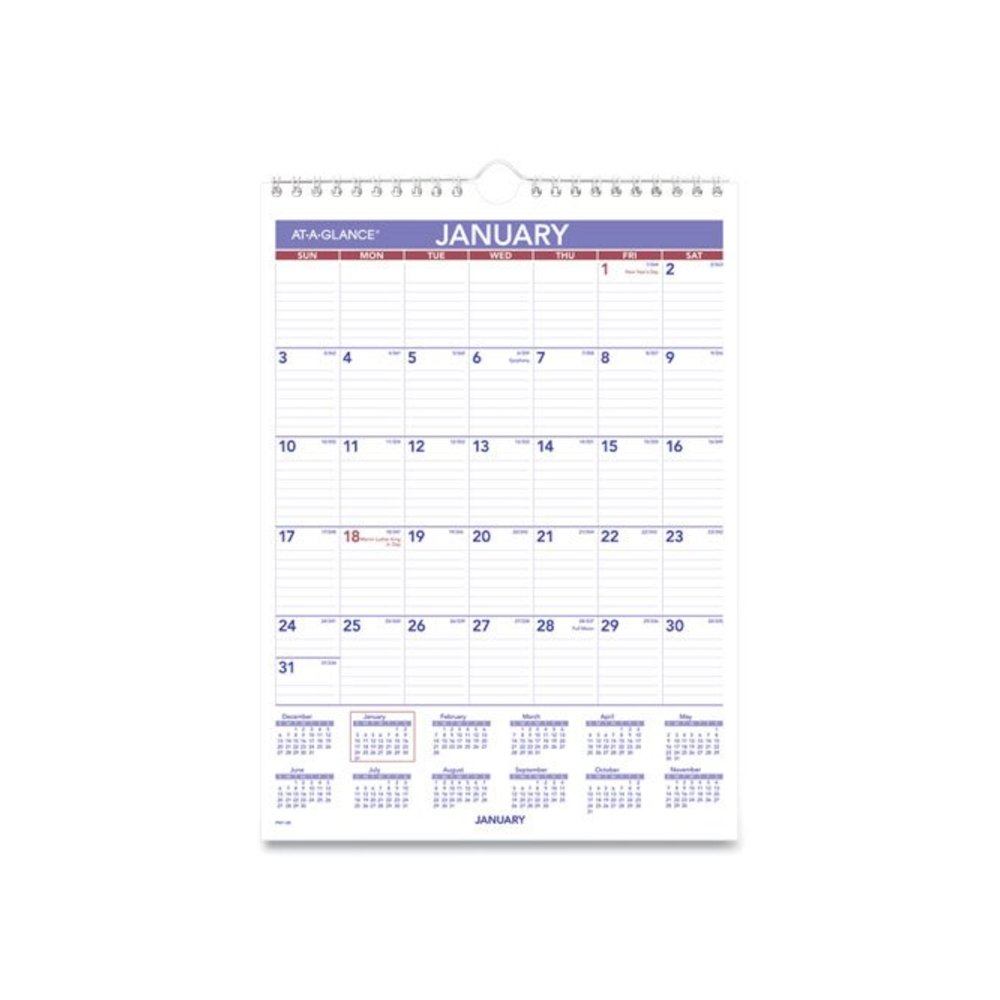 Monthly Wall Calendar with Ruled Daily Blocks, 8 x 11, White Sheets, 12-Month (Jan to Dec): 2026. Picture 1