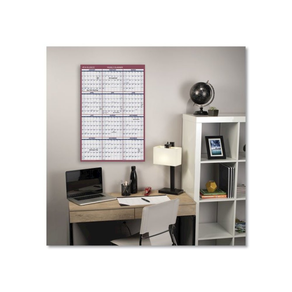 Vertical/Horizontal Wall Calendar, 24 x 36, White/Blue/Red Sheets, 12-Month (Jan to Dec): 2026. Picture 4