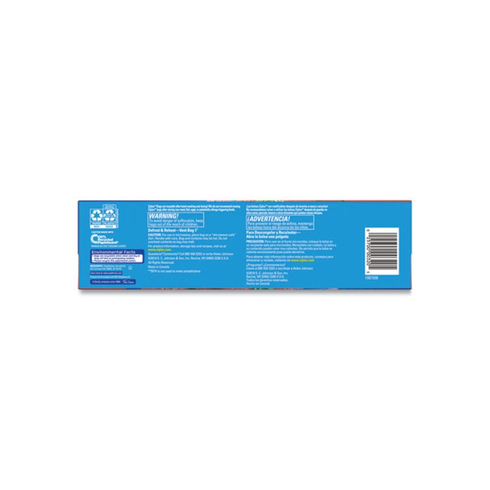 Double Zipper Storage Bags, Triple System Seal, Gallon, 10.56" x 10.75", Clear, 38/Box. Picture 4