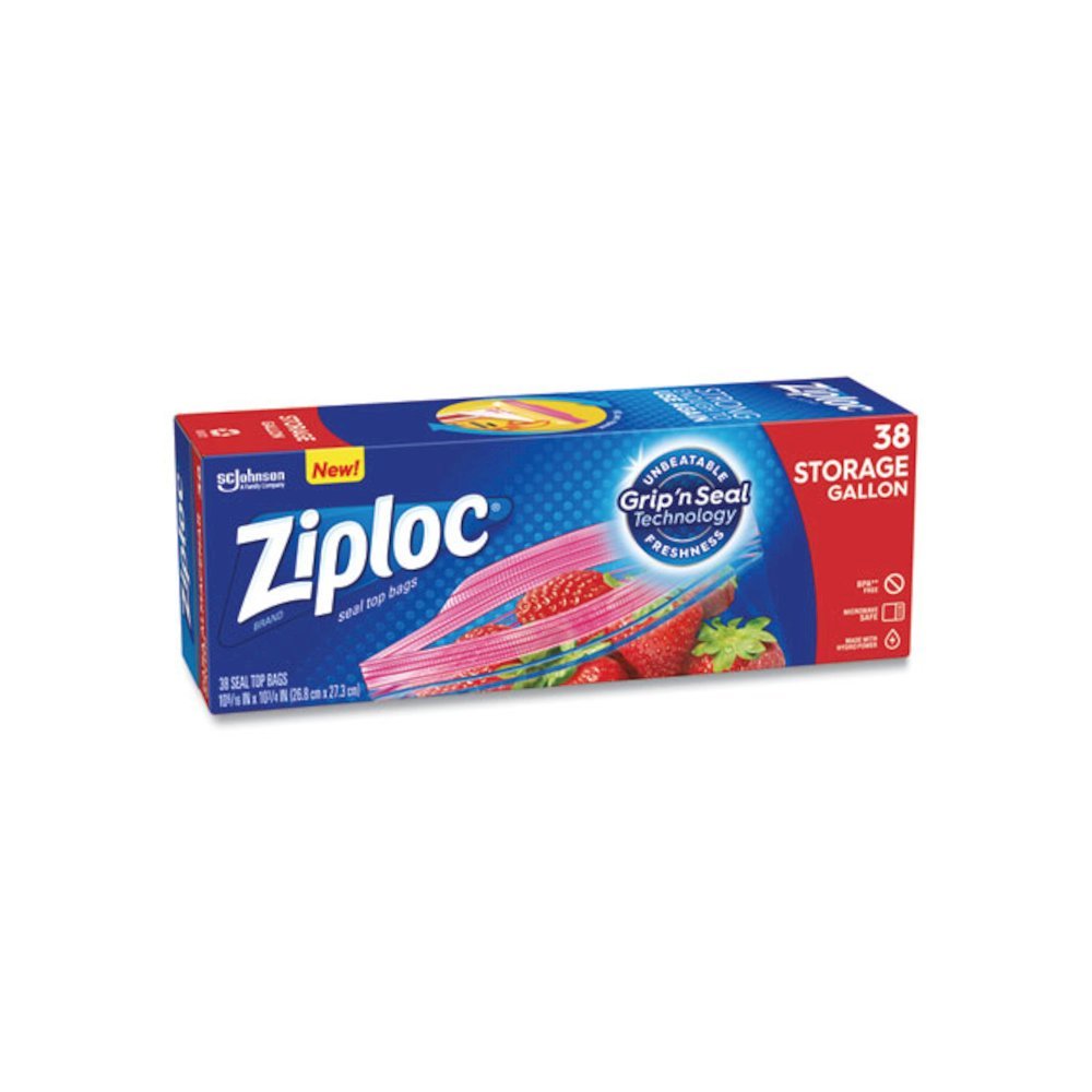 Double Zipper Storage Bags, Triple System Seal, Gallon, 10.56" x 10.75", Clear, 38/Box. Picture 1